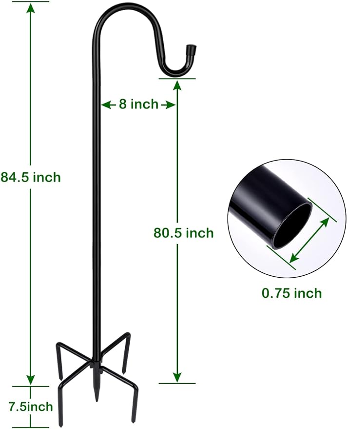 Ottsuls Shepherd-Hooks Adjustable for Bird-Feeder Lantern Plant-Hook Garden-Stake - Plant Stand Hanger for Outdoor Flower Basket, Bird Feeder Hanger Weddings Decor