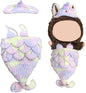 Clothes for Labubu Doll,Clothes for Doll Accessories,Hand-woven Bikini Mermaid Crochet Skirt Set,Summer Mermaid Costume Outfit Suitable for Labubu15&17cm,Dress-Up Accessories for Labubu Doll (color04)
