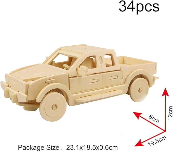 Georgie Porgy 3D Wooden Puzzles, DIY Models Kits for Kids, Dinosaur Animal Airplane Car Woodcraft Construction Toy DIY Projects (Airplanes Off-Road Vehicle Cars Yacht)
