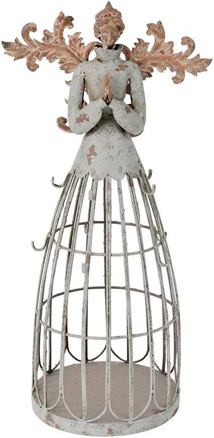 Morning View Metal Praying Angel Garden Statue Decor for Yard Art Outdoor Standing Large Angel Decorations Antique Patio Patio Lawn Holiday Christmas 18 Inches Tall