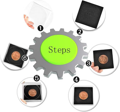 61pieces Coin Capsule Coin Snap Holder 2 x 2 Inch Half Dollar Coin Holder, Coin Cases for Collectors Coin Sleeves Collectors for Coin Collection Supplies