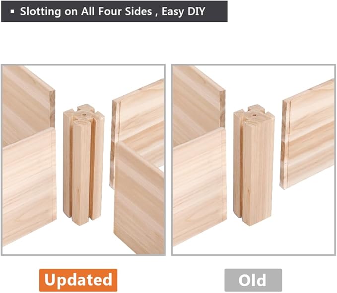 Yaheetech 8×2ft Wooden Horticulture Raised Garden Bed Divisible Elevated Planting Planter Box for Flowers/Vegetables/Herbs in Backyard/Patio Outdoor, Natural Wood, 95 x 25 x 11in