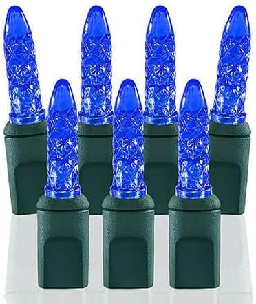 Pro Christmas M5 LED Holiday Lights - 70 Bulbs, 23.3ft - Professional Grade Indoor Outdoor Diamond Cut Sparkle Light Strings for Home Decorations and Christmas Trees - Blue