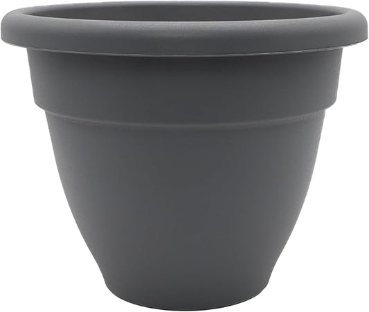The HC Companies 20 Inch Caribbean Planter - Lightweight Indoor Outdoor Plastic Plant Pot for Herbs and Flowers, Warm Gray