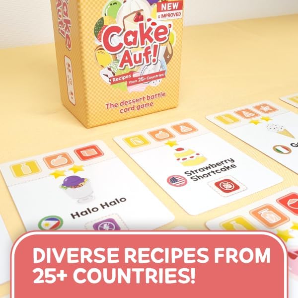 Cake Auf! Card Game | Dessert-Themed Fun Family Card Game | Easy-to-Learn and Fast-Paced | Great for Kids, Teens and Adults | 2-4 Players