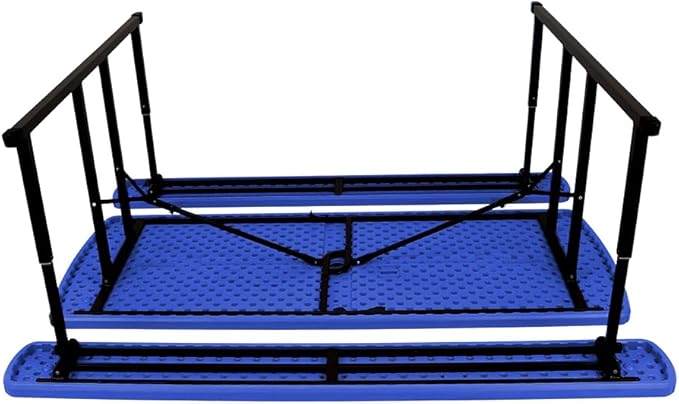 OEF Furnishings Heavy Duty Blow Molded Folding Picnic Table - Blue, Black Fram
