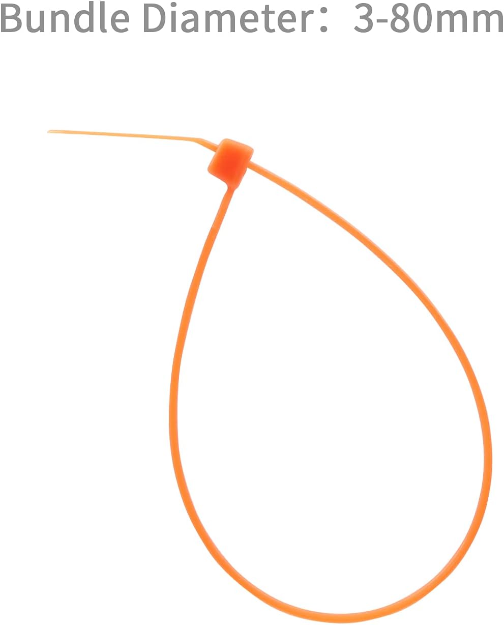 XINGO Nylon Cable Zip Ties Self Locking Plastic Wire Ties with 40 Lbs Tensile Strength for Indoor and Outdoor 12 Inch 500 Pack Orange