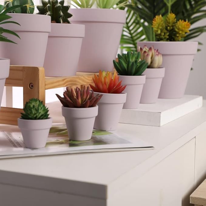 Yishang 2 inch Pink Small Terracotta Pots with Drainage Holes,Mini Clay Ceramic Pottery Planter,Cactus Flower Nursery Terra Cotta Pots, for Indoor/Outdoor Succulent Plants, Crafts(80 Pack)