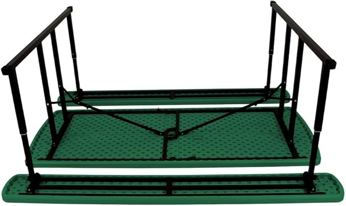 OEF Furnishings Heavy Duty Blow Molded Folding Picnic Table - Green, Black Frame