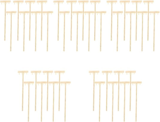 40 pcs Office Table Mini Rakes Rock Drawing Mothers Tool Decoration Serenity Smoothing Push Beige Tools and Zen Garden Gardens Kits Wood for Plants Fathers Hand Four Kits- Kit