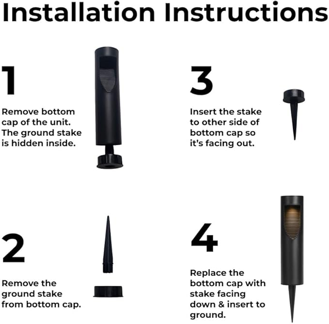 Techko Outdoor Solar Cylinder Bollard Path Lights, Modern Design, Waterproof IP65, Garden Lights for Landscape, Yard, Walkway, Pathway, Matte Black