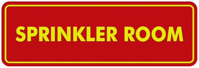Signs ByLITA Standard Sprinkler Room Sign (Red/Yellow) - Small