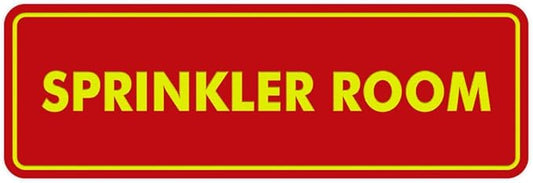 Signs ByLITA Standard Sprinkler Room Sign (Red/Yellow) - Small