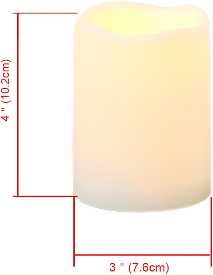 iZAN 3-Pack Outdoor Flameless LED Battery Operated Candles with Remote Waterproof Flickering Electric Pillar Candles for Halloween Chirstmas Home Wedding Party Festival Décor Long Battery Life 3”x4”