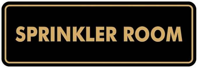 Signs ByLITA Standard Sprinkler Room Sign (Black Gold) - Medium