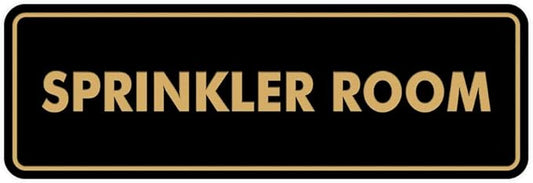 Signs ByLITA Standard Sprinkler Room Sign (Black Gold) - Medium