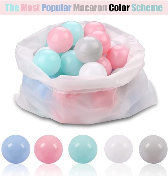 LANGXUN 50 100 200 Soft Plastic Ball Pit Balls for Kids, Gift for Baby Toddler Birthday Christmas, Ball Pit Play Tent, Baby Kiddie Pool Water Toys, Party Decoration