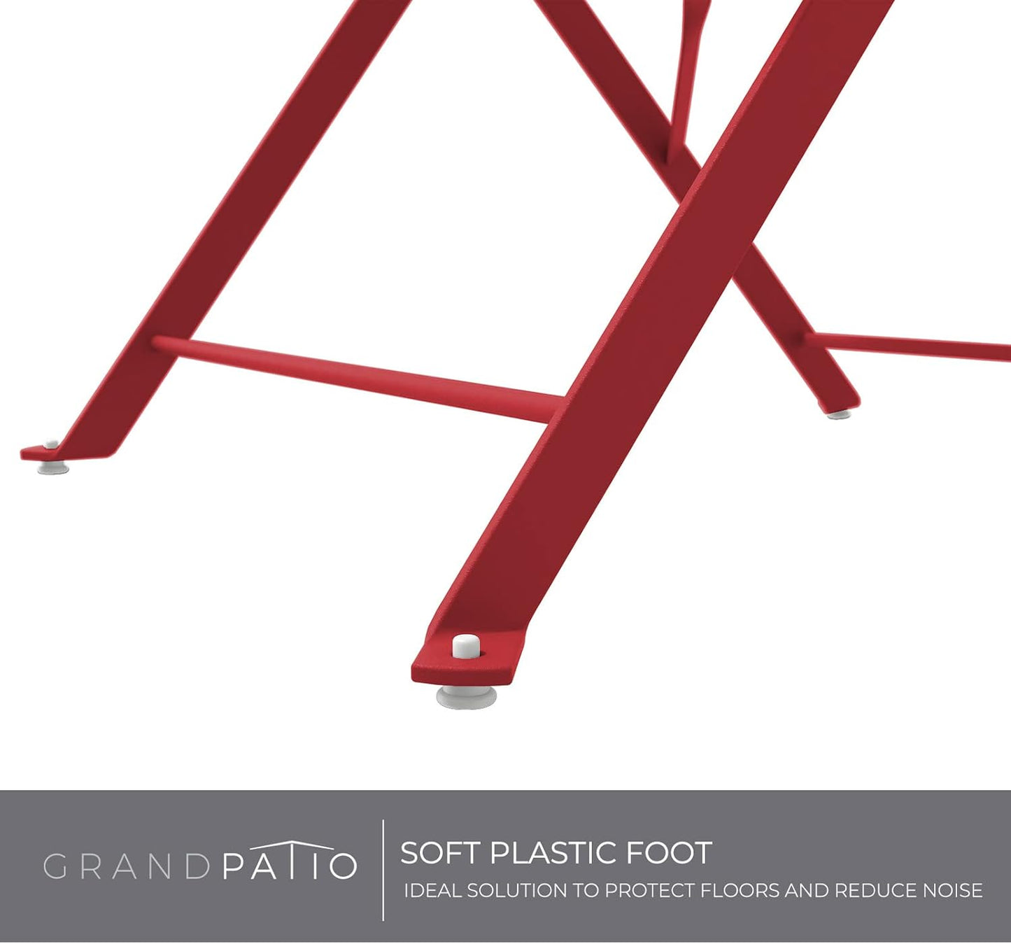 Grand Patio Premium Frame Patio Bistro Set, Folding Outdoor Patio Furniture Sets, 3 Piece Patio Set of Folding Patio Table and Chairs, Red