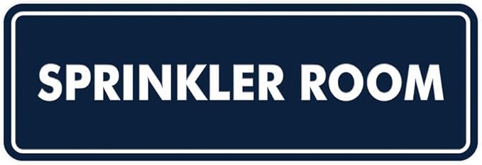 Signs ByLITA Standard Sprinkler Room Sign (Navy Blue/White) - Small