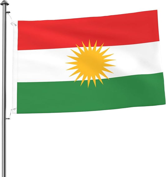 Kurdistan Flag Kurdish Kurds Flag Garden Yard House 2x3 ft Flags Double Sided Print Banner Indoor Outdoor Party Home Decorations for Boat Dorm House Balcony