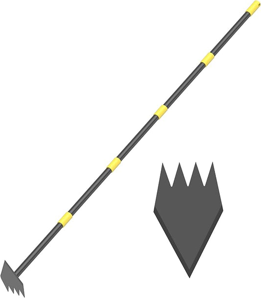 Upgraded Dual Headed Hoe and Cultivator,Garden Hoe with Adjustable Handle for Weeding, Digger, loosening Soil, Sowing Metal Garden Triangles Hoe with Rake Tiller Cultivator (17-73 Inch)