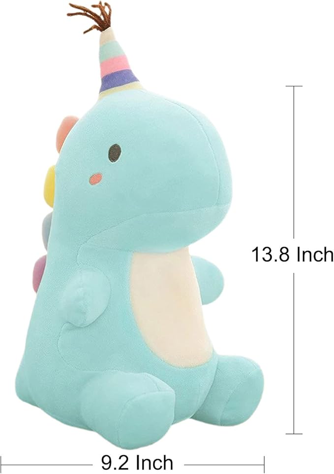 Stuffed Animal Plush Toys, Cute Dinosaur Toy, Soft Dino Plushies for Kids Plush Doll Gifts for Boys Girls (Blue, 13.8 Inch)