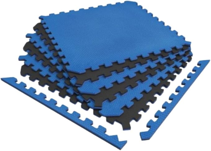 Norsk Dual-Sided Reversible 1/2" Foam Exercise Mats for Home Gym - Interlocking EVA Foam Tiles