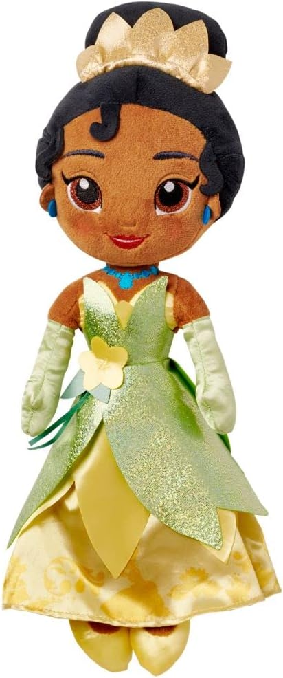 DISNEY STORE Official Princess Plush Doll, Tiana, Medium 14 Inches, Soft Plushy with Embroidered Features, Princess Toys for Girls, Disney Dolls, Stuffed Animals for Girls