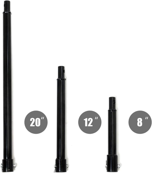 XtremepowerUS3 3 Pieces Auger Extension Drill Bits (8", 12", 20" Length) Extension Earth Ice Auger Extension Set Post Hole Digger Replacement Compatible to 3/4" Shaft