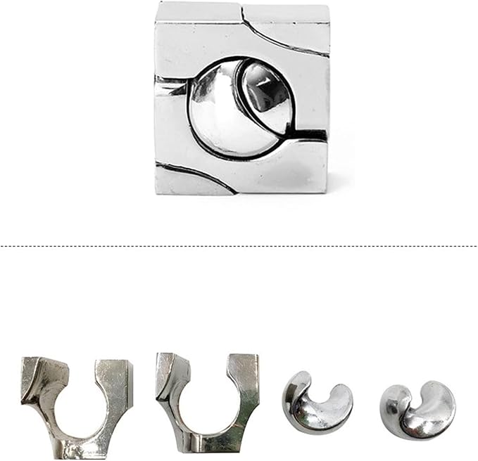 6 Pcs Brain Teaser Metal Wire Puzzles, Mind IQ Test Unlock Toy, Interlock Challenge Puzzle Game Educational Toy Gift for Boys Girls Teens Adults, #C