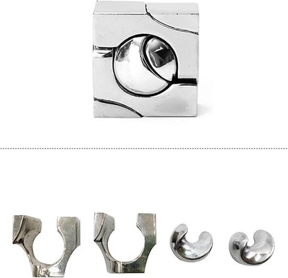 6 Pcs Brain Teaser Metal Wire Puzzles, Mind IQ Test Unlock Toy, Interlock Challenge Puzzle Game Educational Toy Gift for Boys Girls Teens Adults, #C