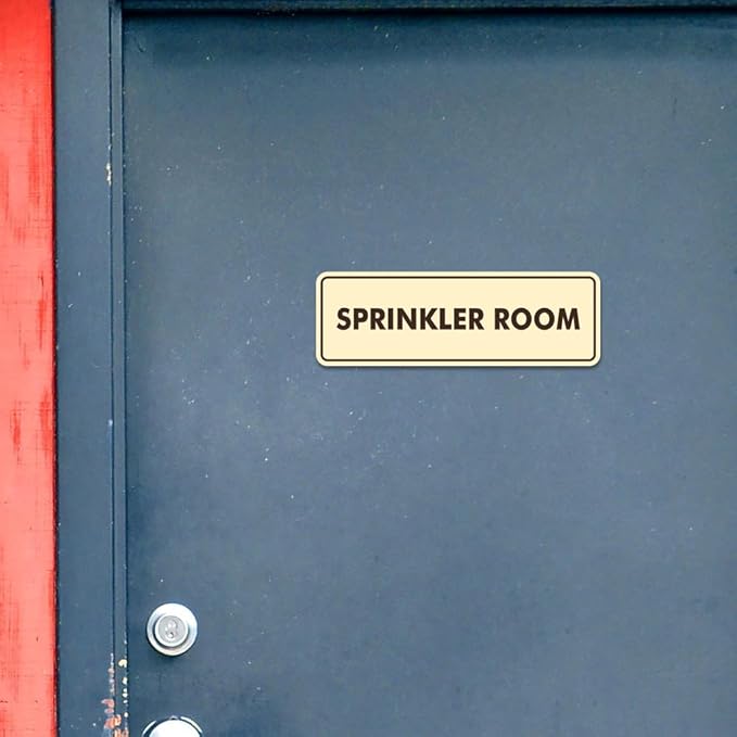 Signs ByLITA Standard Sprinkler Room Sign (Brushed Silver) - Large 2 Pack