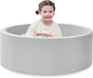 Foam Ball Pit, 35.4"x 11.8" Ball Pits for Toddlers, Soft Round Kiddie Baby Playpen Ball Pool for Kids, Ideal Gift for Babies Indoor and Outdoor Game, Grey, (Balls not Included)