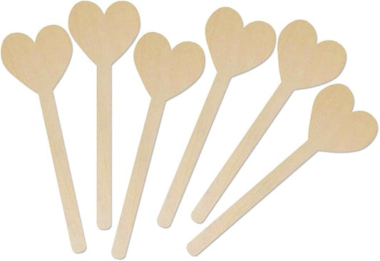 Hygloss Natural Wood Popsicle Sticks - Craft Stick - Great for Arts and Crafts - Valentine’s Day Class Activity - Heart Shape - 6.25 Inches High - 6 Pcs