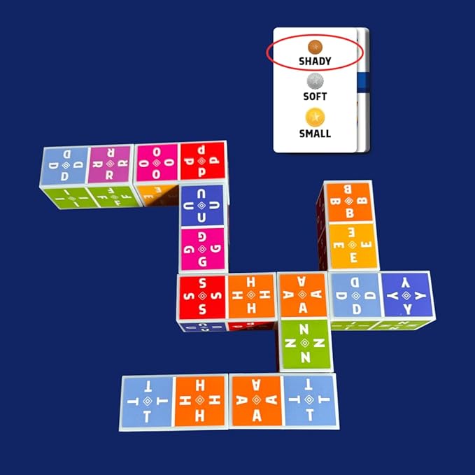 Crossico by Uzzle Games - Family Games for Children & Adults, Crossword Puzzle Word Games - A Thrilling Classic Game with a Twist, 2-4 Players, for Ages 8+