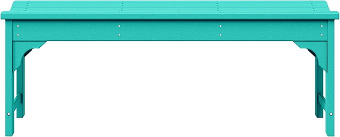 WestinTrends Malibu Outdoor Bench, All Weather Resistant Poly Lumber Backless Patio Garden Bench, Adirondack Curved Bench Seat for Comfort, Turquoise