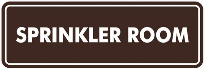 Signs ByLITA Standard Sprinkler Room Sign (Dark Brown) - Medium