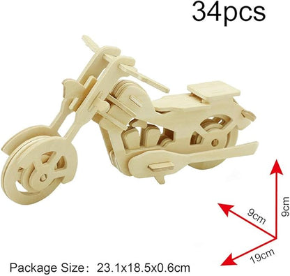 Georgie Porgy 3D Wooden Puzzles for Kids Toys Construction Woodcraft Kits DIY Model Puzzle Kits Birthday Gifts Pack of 6 (Airplane Bus Sports Car Pirate Ship Truck Motorcycle)