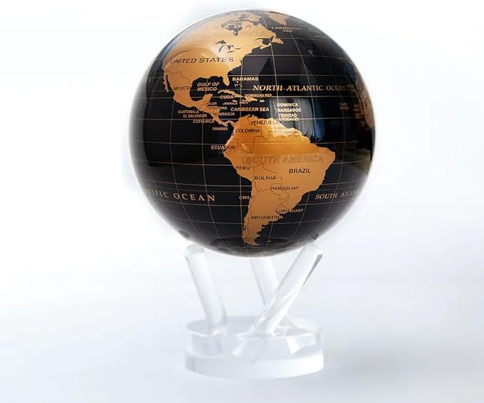 MOVA Metallic Black and Gold Globe 6"