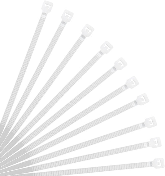 XINGO Cable Zip Ties (500 Pack), 40 Pounds Tensile Strength-Heavy Duty, Ultra Strong Durable Zipties, Self-Locking UV Resistant Nylon Plastic Wire Ties for indoor and outdoor (12 Inch, White)