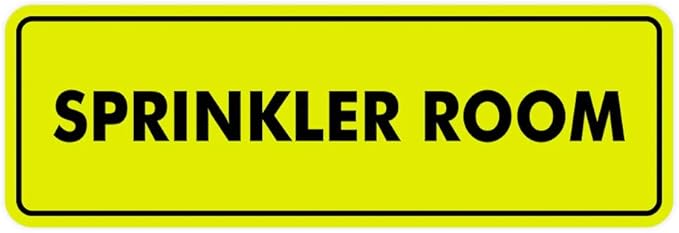 Signs ByLITA Standard Sprinkler Room Sign (Yellow/Black) - Small