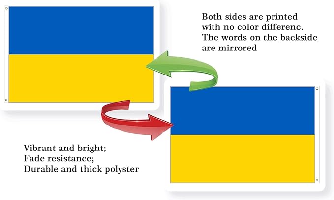 Ukraine Flag 2x3FT Ukrainian National Polyester Flag With 2 Grommets For Patriotic Ukrainian Themed Festival Events Party Decoration(Ukraine, 2x3FT)