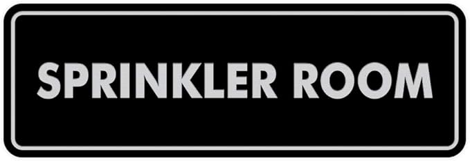 Signs ByLITA Standard Sprinkler Room Sign (Black/Silver) - Medium