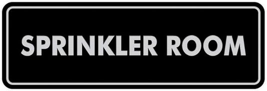Signs ByLITA Standard Sprinkler Room Sign (Black/Silver) - Large