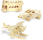 Georgie Porgy 3D Wooden Puzzles for Kids Toys Construction Woodcraft Kits DIY Model Puzzle Kits Birthday Gifts Pack of 3 (Seaplane Sports Cars London Bus)