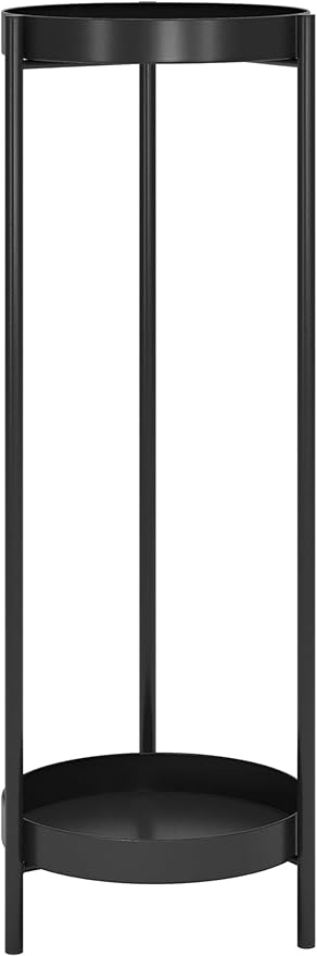 30" Plant Stand, 2 Tier Metal Flower Plants Holder with 2 Removable Display for Indoor or Outdoor,Pot Plant Planter Display(30 X 10in,Black)