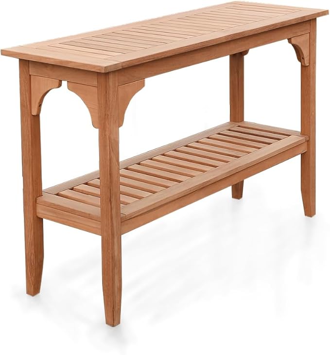 Cambridge Casual Indonesian Teak Auburn Outdoor Console Table, Natural