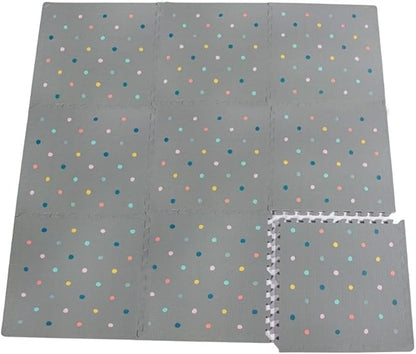Soft Non-Toxic Baby Play Mat XXL, Toddler Playmat, Colorful Jigsaw Puzzle PlayMat, Tiles 24 x 24 Foam Floor Mats for Kids & Babies | EVA Foam Interlocking Tiles for Nursery, Playroom (Grey 9 PCS)
