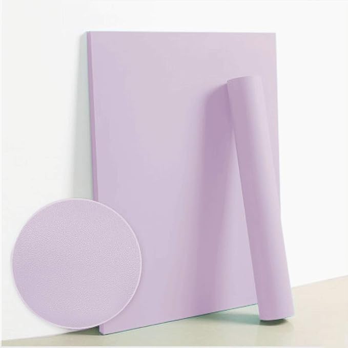 Dimoon 118''x17.7'' Purple Peel and Stick Wallpaper Contact Paper Modern Self Adhesive Wall Paper Removable Renter Friendly Textured Solid Color Shelf Cabinet Vinyl Roll (118''x17.7'',Light Purple)