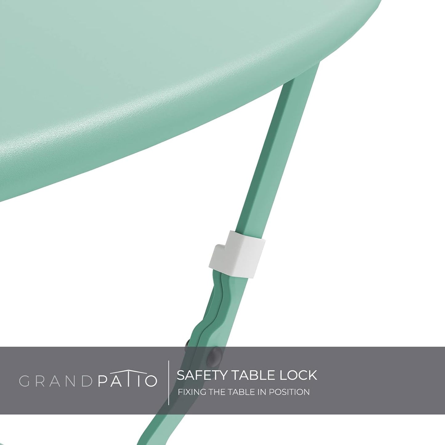 Grand Patio Premium Steel Patio Bistro Set, Folding Outdoor Patio Furniture Sets, 3 Piece Patio Set of Foldable Patio Table and Chairs, Mint Green